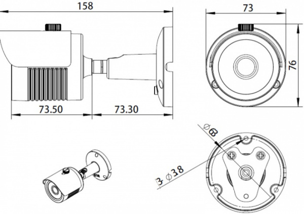 Комплект видеонаблюдения на 1 уличную камеру 5mpx Комплект видеонаблюдения на 1 уличную камеру 5mpx